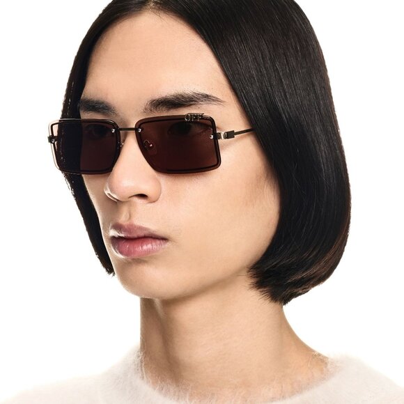 Off-White TAMPA Women Sunglasses Gold Brown Rectangular | Model OERI13N 7664 main image 10
